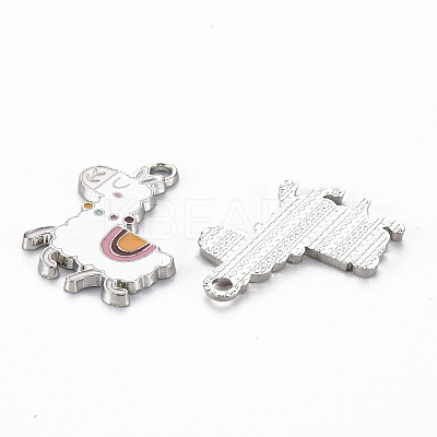 Rack Plating Alloy Enamel Pendants ENAM-N053-29-RS-1