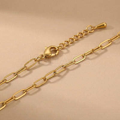 304 Stainless Steel Paperclip Chain Necklaces BZ2870-1