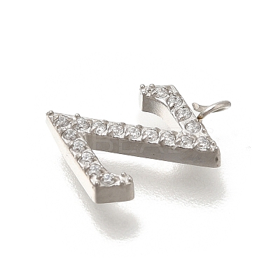 304 Stainless Steel Micro Pave Cubic Zirconia Pendants STAS-H228-06P-Z-1