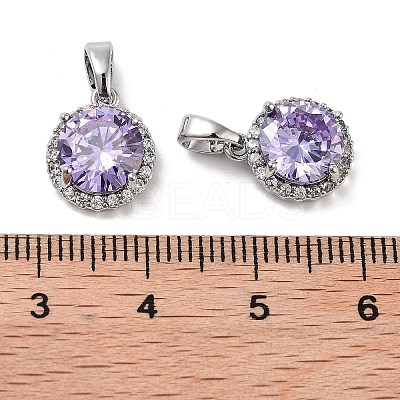 Brass Micro Pave Cubic Zirconia Charms KK-B102-06P-1