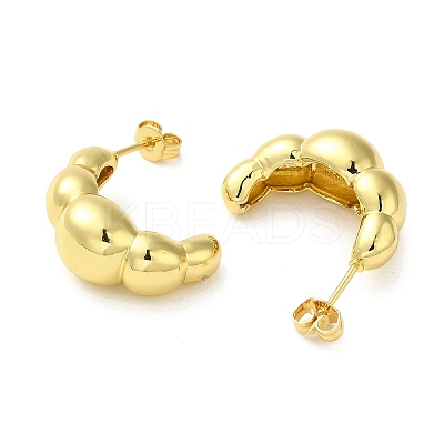 Rack Plating Bubble Brass Stud Earrings for Women EJEW-O001-01G-1