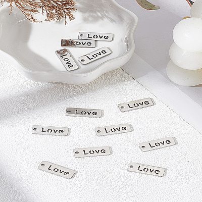 12Pcs Non-Tarnish 304 Stainless Steel Pendants STAS-LP0003-08P-03-1