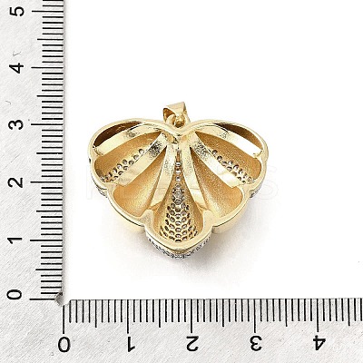 Brass Micro Pave Clear Cubic Zirconia Pendants KK-G529-03GP-1