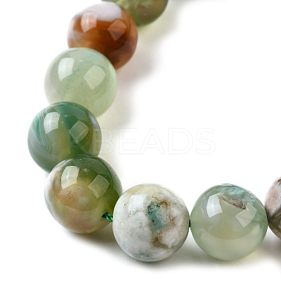 Natural Green Cherry Blossom Agate Beads Strands G-NH0061-A01-12mm-1