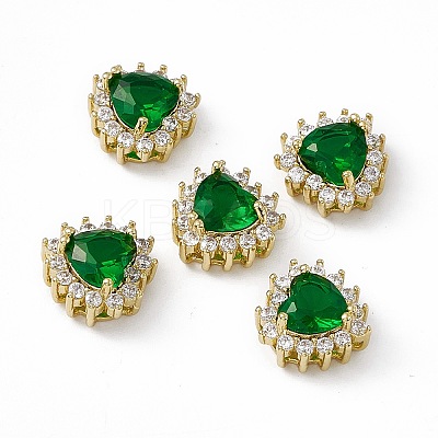 Rack Plating Brass Micro Pave Cubic Zirconia Beads KK-C007-12G-09-1