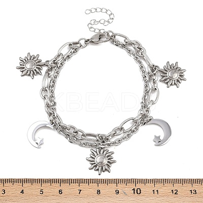 304 Stainless Steel Multi-strand Bracelets BJEW-P365-01P-1