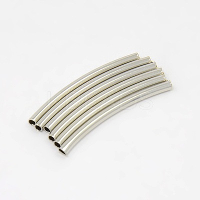 Platinum Plated Brass Curved Tube Beads for Jewelry DIY Accessories X-EC0582x30mm-1
