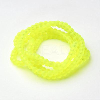 Baking Paint Transparent Glass Bead Strands X-GLAA-S031-4mm-30-1