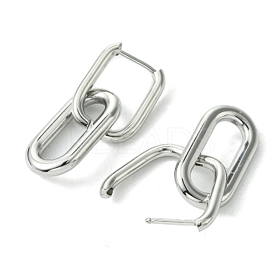 Non-Tarnish 304 Stainless Steel Hoop Earrings for Women LS-EJEW-D111-03P-1