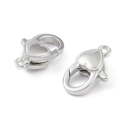 Anti-Tarnish Rhodium Plated 925 Sterling Silver Lobster Claw Clasps STER-K173-16P-1