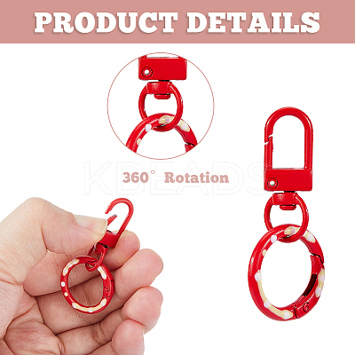 22Pcs 11 Colors Baking Paint Alloy Swivel Clasps KEYC-HS0001-08-1