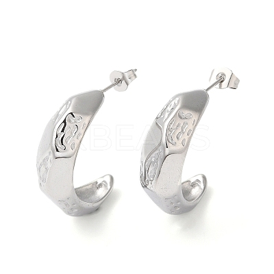 Non-Tarnish 304 Stainless Steel Arch Stud Earrings EJEW-K244-45P-1