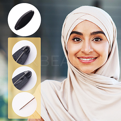 8Pcs Plastic Oval Brooch Pins JEWB-WH0023-51P-01-1