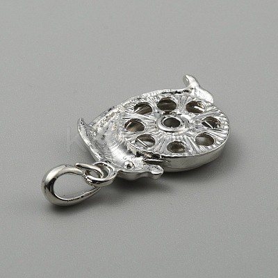 Alloy Rhinestone Hang Snap Base Pendant FIND-WH0110-279-1