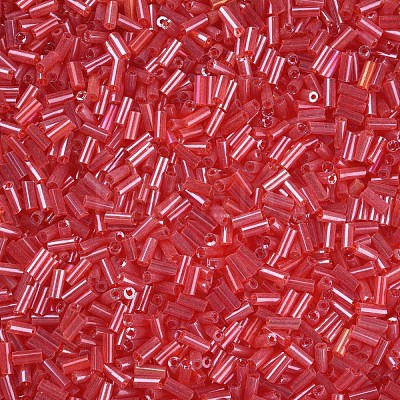 Transparent Colours Luster Glass Bugle Beads SEED-N005-001-A05-1