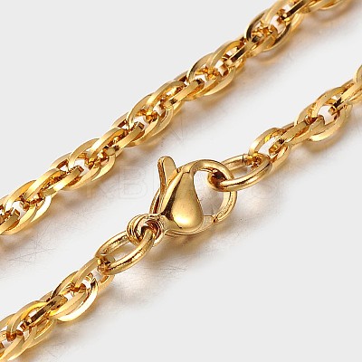 Boy's 304 Stainless Steel Long Double Link Chain Necklaces STAS-L127-11G-1