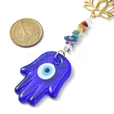 Gemstone Chip Beaded Pendant Decorations HJEW-JM01128-01-1