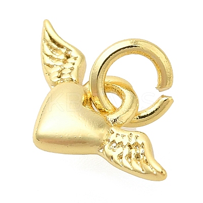 Heart with Wing Rack Plating Brass Pendants Charms KK-S396-17-1