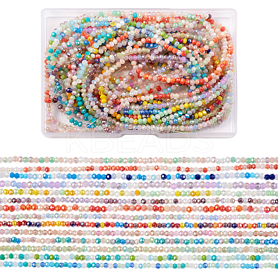 13 strands 13 styles Electroplate Glass Beads Strands EGLA-CD0001-08-1