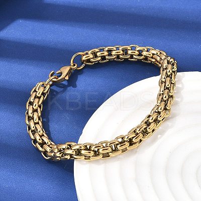 304 Stainless Steel Box Chian Bracelets for Women Men BJEW-K305-13G-1