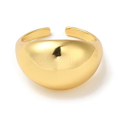 Rack Plating Brass Plain Dome Open Cuff Rings RJEW-M162-21G-1