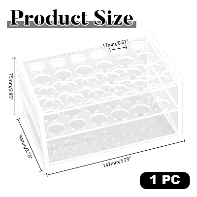 24 Hole Glass Multi-Use Cylinder Tube Display Racks AJEW-WH0596-418D-1