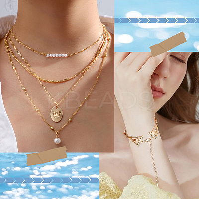3 Sets 3 Style Brass Micro Pave Clear Cubic Zirconia Chain Extender KK-BBC0012-50-1