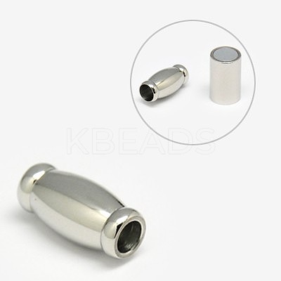 Tarnish Resistant 304 Stainless Steel Magnetic Clasps with Glue-in Ends STAS-K006-34C-1