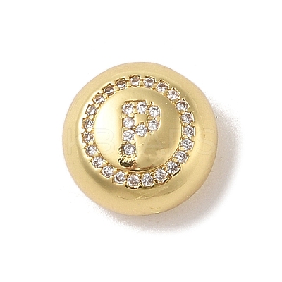 Rack Plating Brass & Cubic Zirconia Pendants KK-Z047-07G-P-RS-1