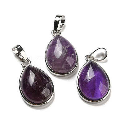 Natural Amethyst Pendants G-I358-B19-1