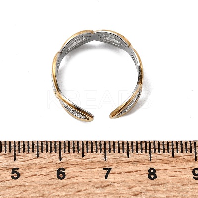 Adjustable 304 Stainless Steel Cuff Rings for Women RJEW-B150-01GP-01-1