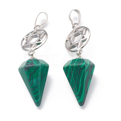 Synthetic Malachite Pendants G-O194-09-1