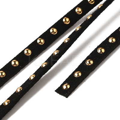 Golden Aluminum Studded Faux Suede Cord LW-D004-01-1