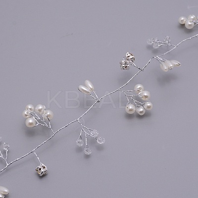 Handmade ABS Pearl Beads Hair Band OHAR-WH0019-06B-1