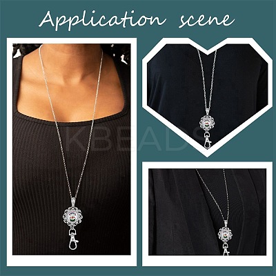 DIY Half Round Pendant Necklace Making Kits DIY-SC0019-99G-1