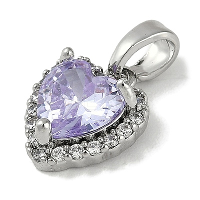 Brass Micro Pave Cubic Zirconia Charms KK-P283-24P-1