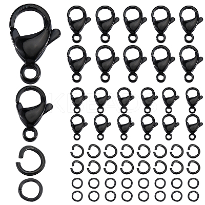 40Pcs 304 Stainless Steel Lobster Claw Clasps STAS-SC0008-92-1