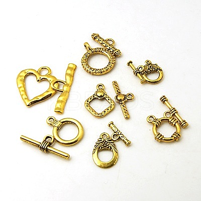 Mixed Tibetan Style Toggle Clasps TIBE-MSMC008-01AG-1