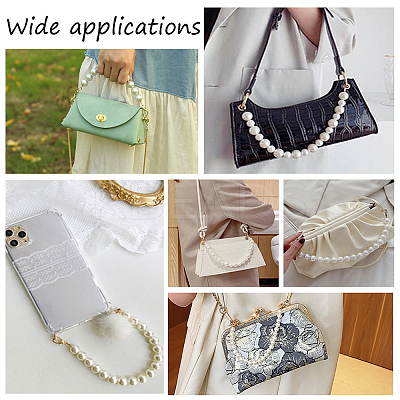 6Pcs 6 Style Resin Imitation Pearl Beaded Chain Purse Strap Extenders FIND-PH0009-60-1