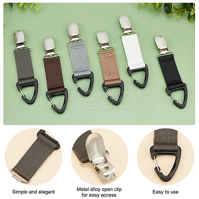 AHADEMAKER 6Pcs 6 Colors Polyester Band Hat Clips FIND-GA0002-38-1
