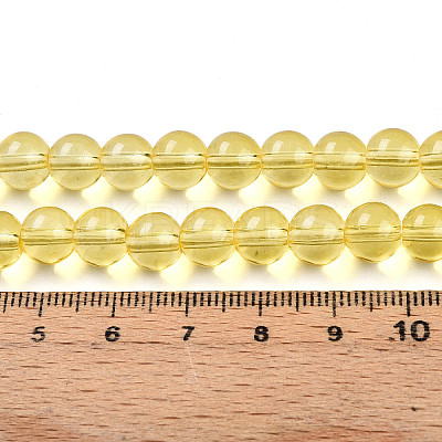 Baking Paint Transparent Glass Beads Strands DGLA-N006-8mm-04-1