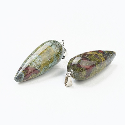 Natural Dragon Blood Pointed Pendants G-F705-01K-P-1
