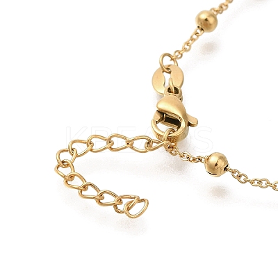 304 Stainless Steel with Cubic Zirconia Link Bracelets STAS-Z103-02G-03-1