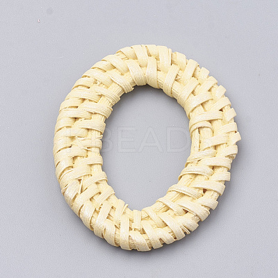 Handmade Spray Painted Reed Cane/Rattan Woven Linking Rings WOVE-N007-04F-1
