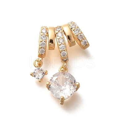 Brass Micro Pave Cubic Zirconia Pendants KK-C085-12G-1