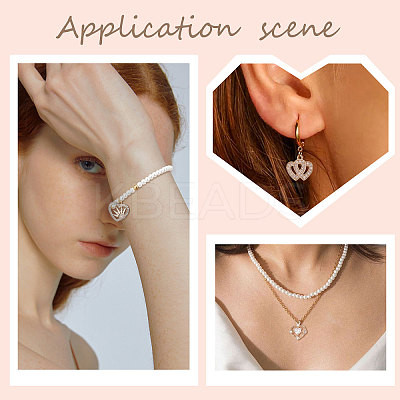 12Pcs 6 Style Valentine's Day Brass Micro Pave Cubic Zirconia Pendants KK-SC0003-16-1