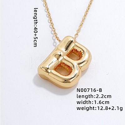 Stainless Steel Party Balloon Letter Pendant Cable Chain Necklaces for Women YF1942-2-1