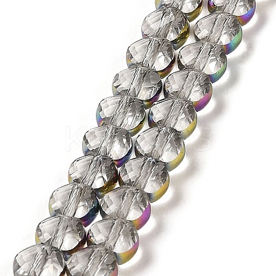 Electroplate Transparent Glass Beads Strands EGLA-Z001-02F-1