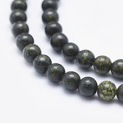 Natural Serpentine/Green Lace Stone Beads Strands G-P345-01-8mm-1