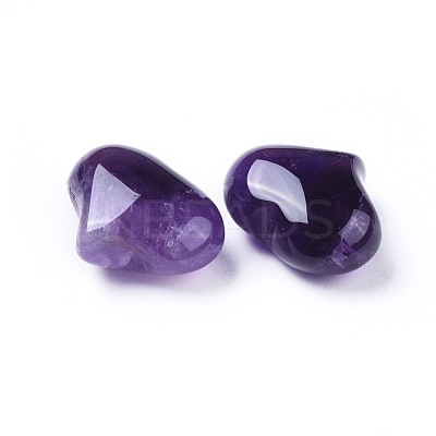 Natural Amethyst Heart Palm Stone G-F659-A08-1